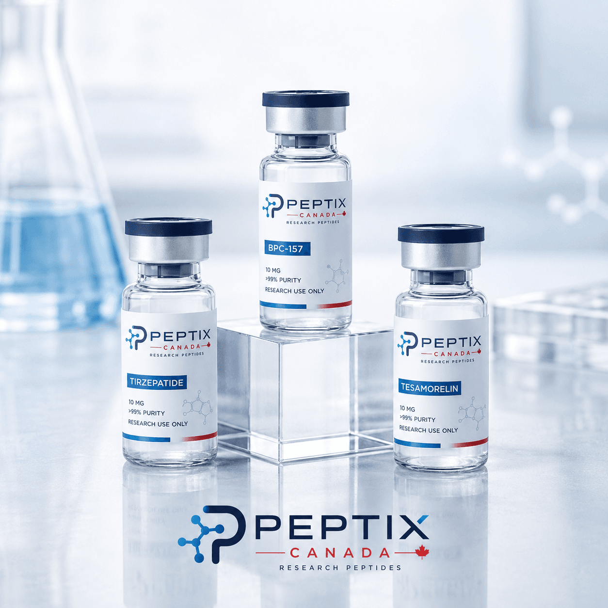 Peptix Canada research peptide vial display